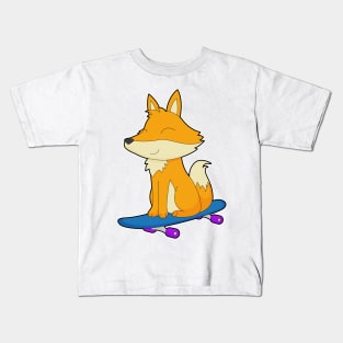 Fox Skater Skateboard Sports Kids T-Shirt